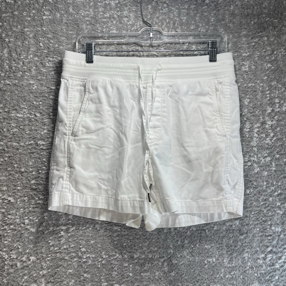 Orvis Women's Pull On Cotton Shorts White Sz S Elastic Drawstring Beach Vacation